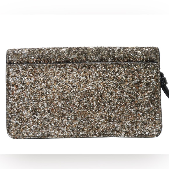 SALE - Kate Spade Black Glitter Clutch Wrsitlet - Picture 3 of 7